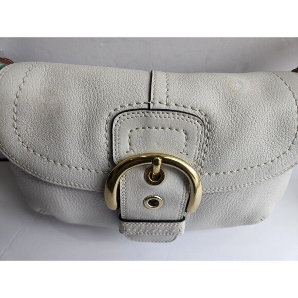 NEW Vintage Coach Hampton Soho White Cream Ivory Pebbled Leather Gold Y2K *READ* - Picture 12 of 16